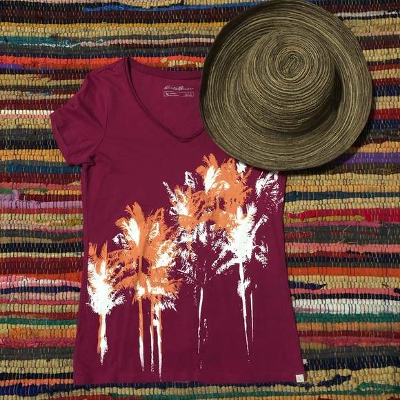 NWOT Eddie Bauer Palm Tree Graphic Tee - Picture 2 of 5